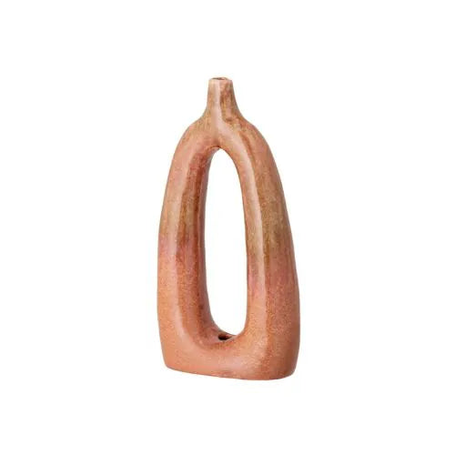 Vase déco orange en grès