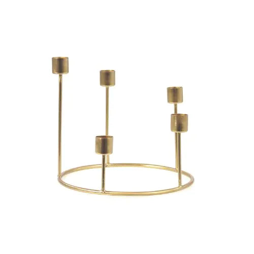 Chandelier couronne doré pour cinq bougies