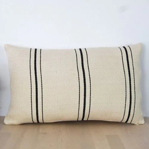 Housse de coussin rayé en coton