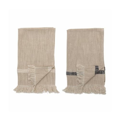 deux serviette de cuisine en coton pliés