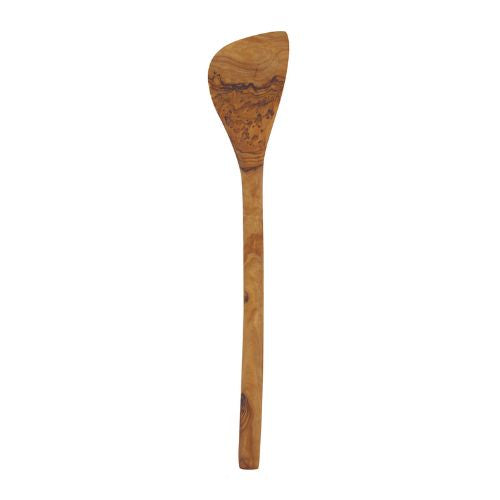 Grande spatule en bois d'olivier sur fond blanc