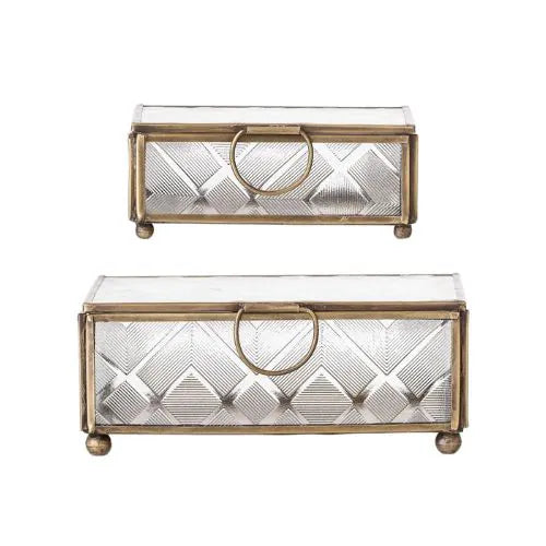 deux boites à bijoux ramiel box en verre avec deux tailles sur fond blanc